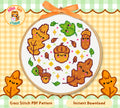 Acorns and Leaves Cross Stitch Digital Pattern