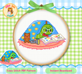 Bookworm Cross Stitch Digital Pattern