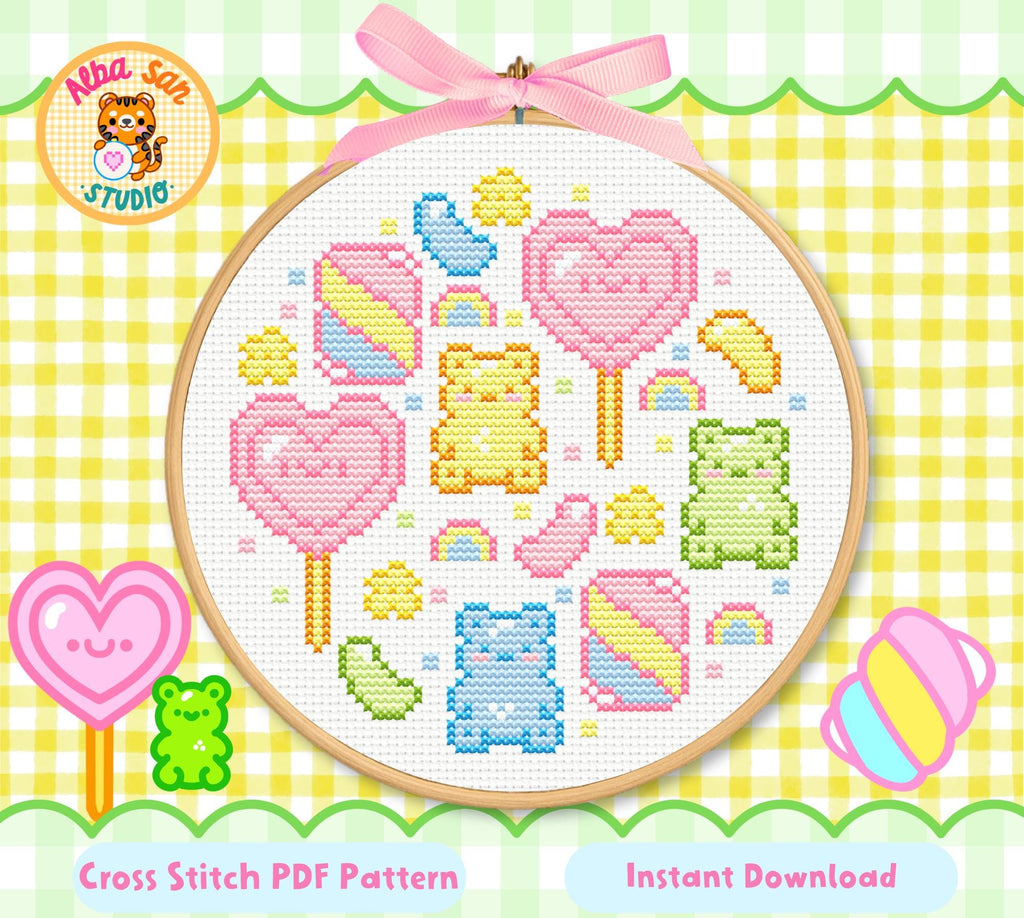 Candy Cross Stitch Digital Pattern