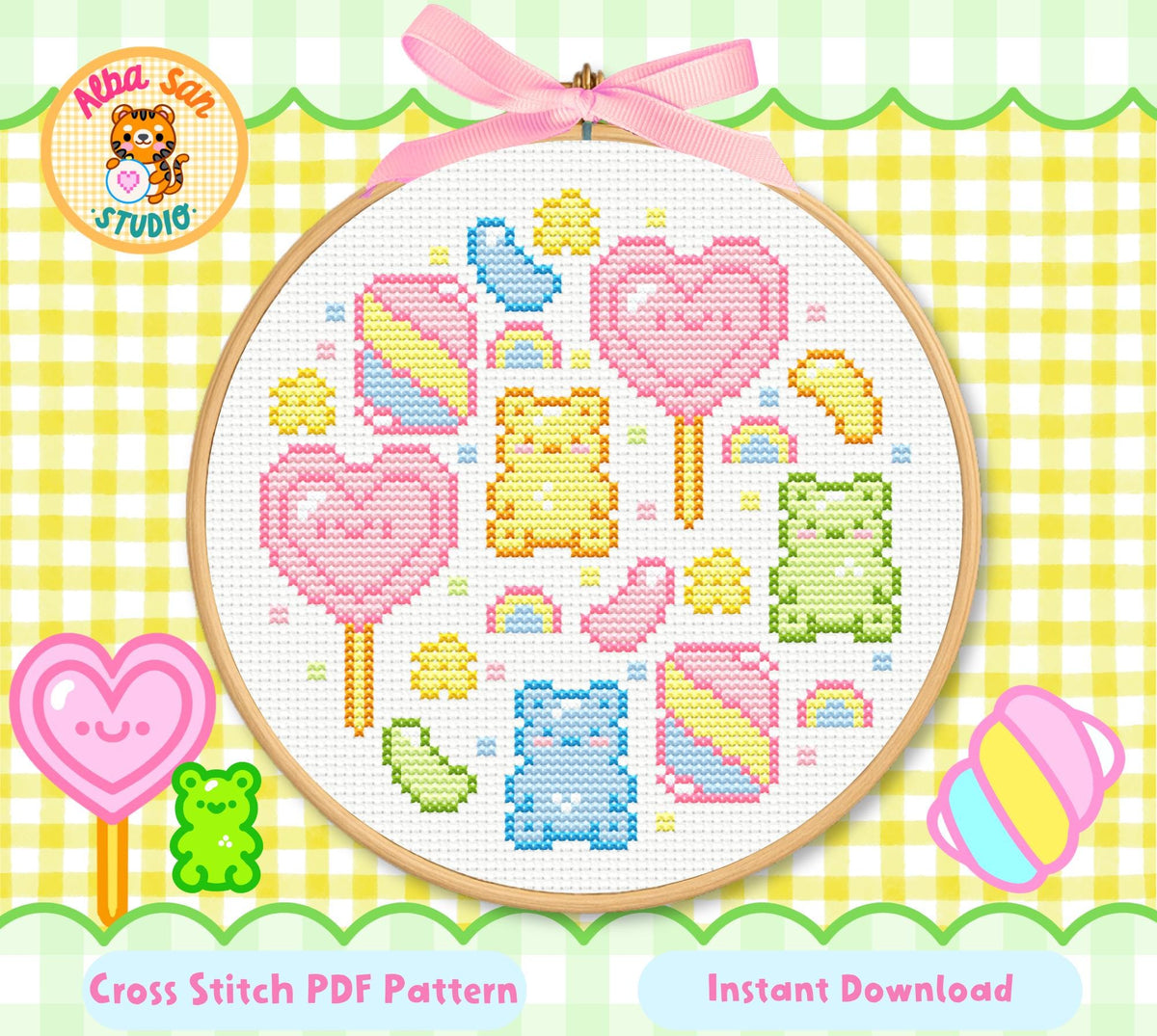 Candy Cross Stitch Digital Pattern
