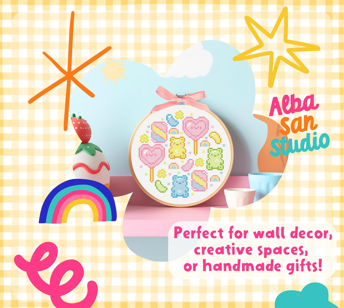 Candy Cross Stitch Digital Pattern