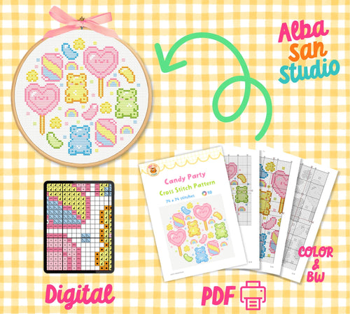 Candy Cross Stitch Digital Pattern