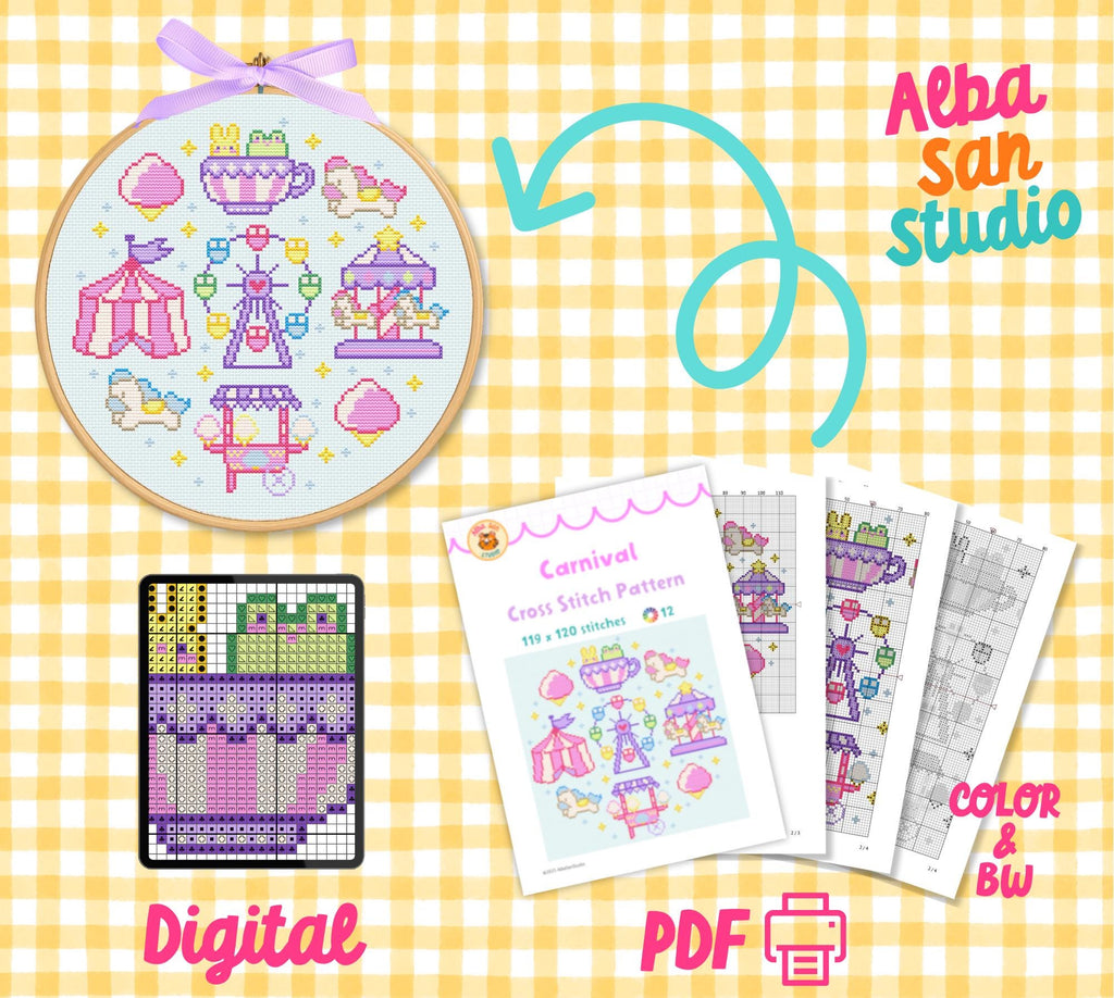 Carnival Cross Stitch Digital Pattern