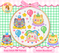 Clown Cats Cross Stitch Digital Pattern