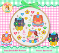 Clown Cats 2 Cross Stitch Digital Pattern