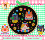 Clown Cats 2 Cross Stitch Digital Pattern