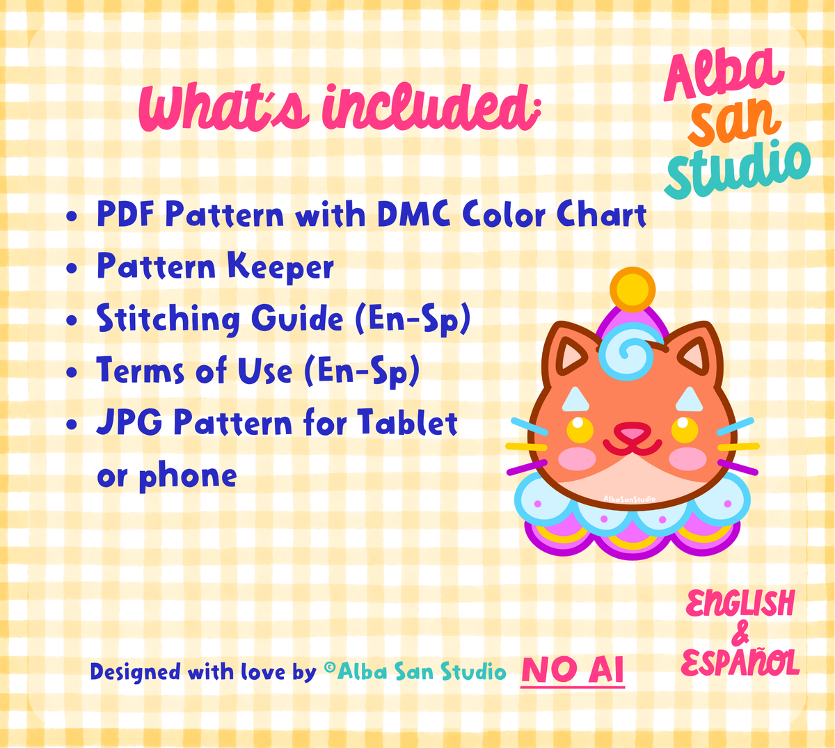 Clown Cats 2 Cross Stitch Digital Pattern