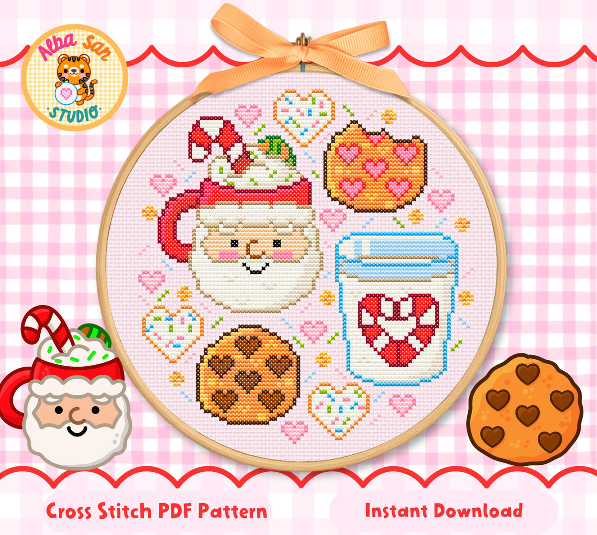 Cookies for Santa Cross Stitch Digital Pattern