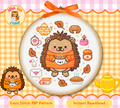 Hedgehog Cross Stitch Digital Pattern
