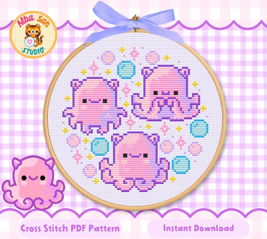 Dumbo Octopus Cross Stitch Digital Pattern