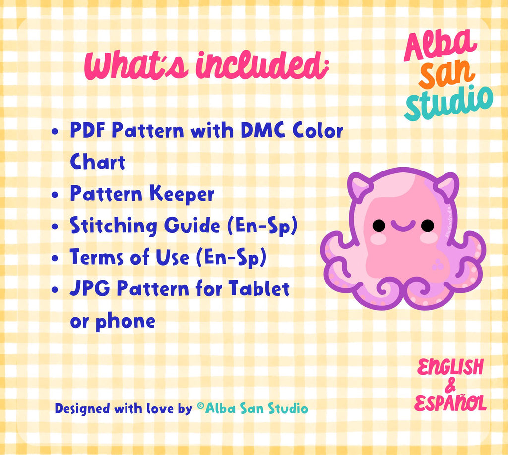 Dumbo Octopus Cross Stitch Digital Pattern