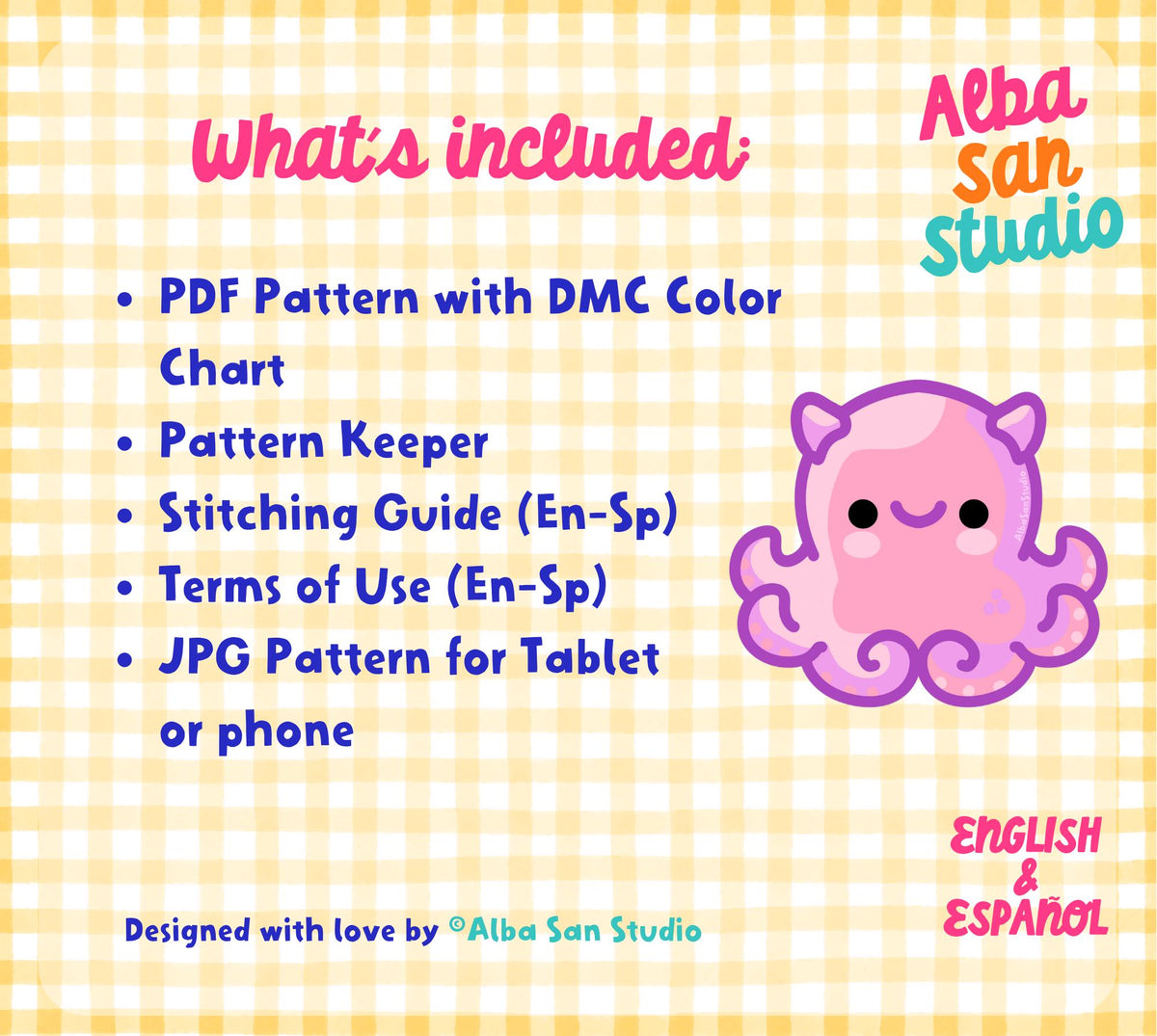 Dumbo Octopus Cross Stitch Digital Pattern