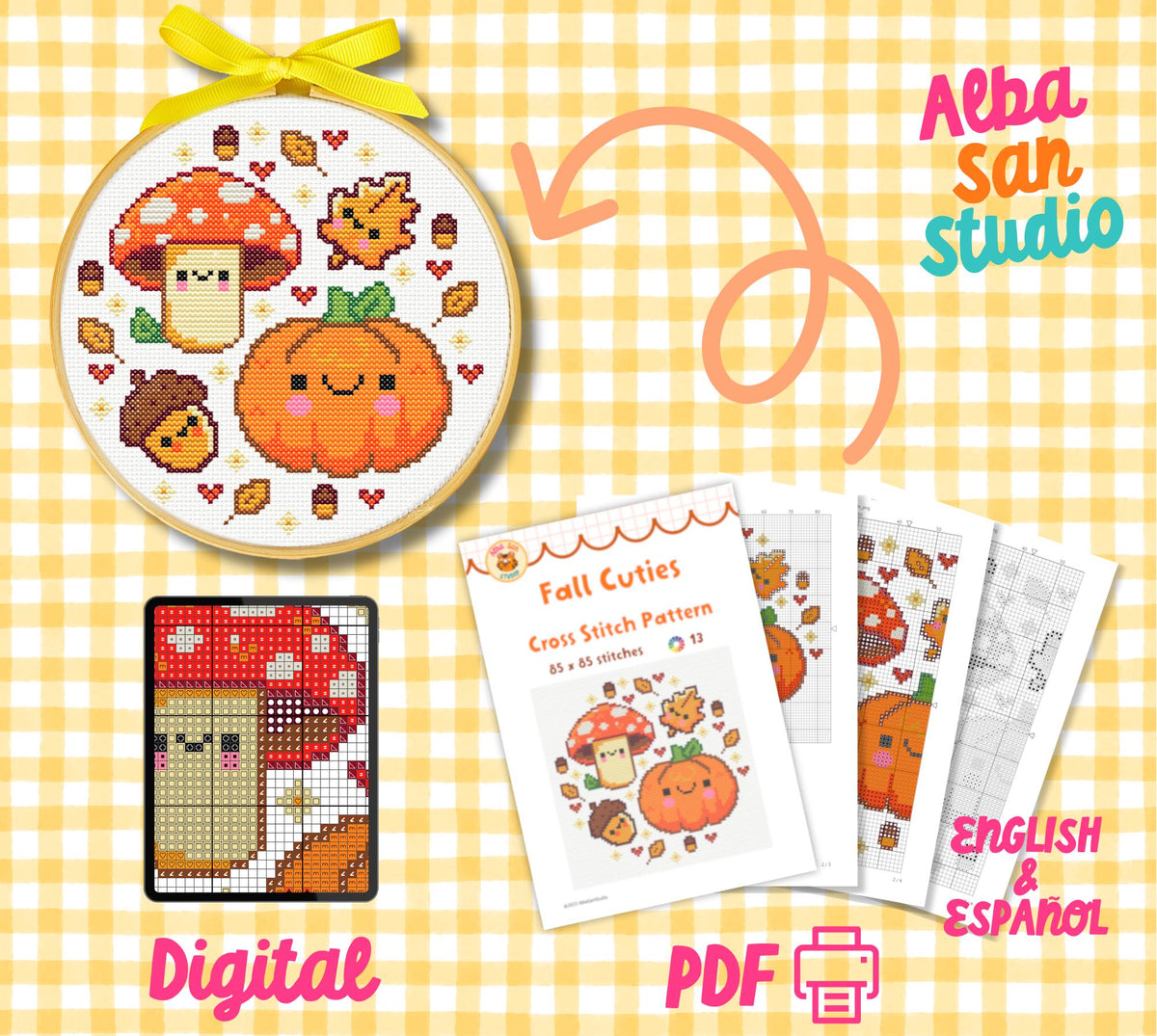 Fall Cuties Cross Stitch Digital Pattern