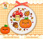 Fall Cuties Cross Stitch Digital Pattern