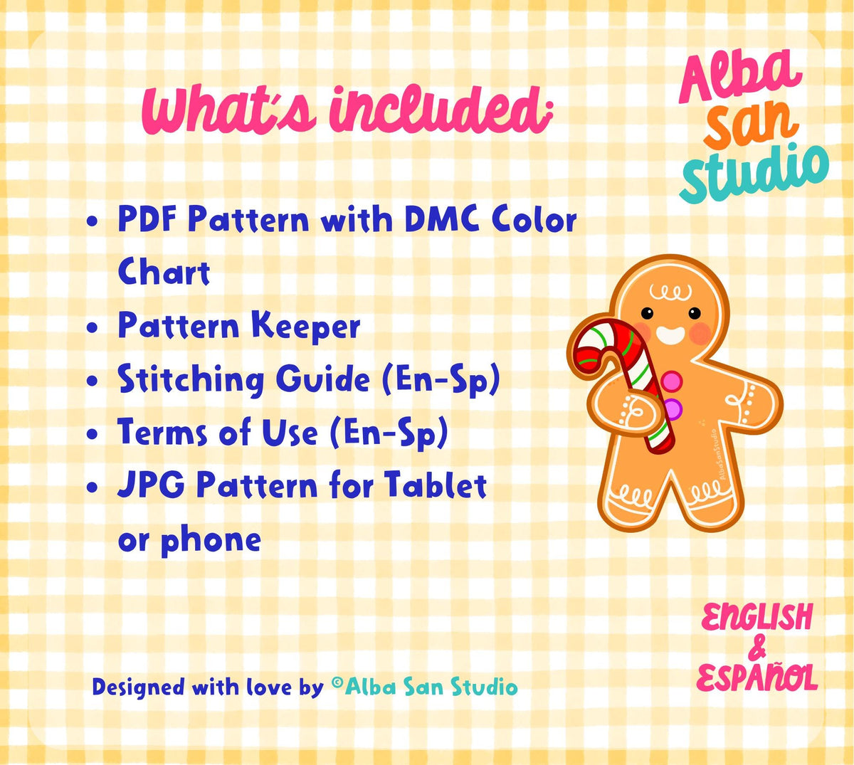 Gingerbread Man Cross Stitch Digital Pattern