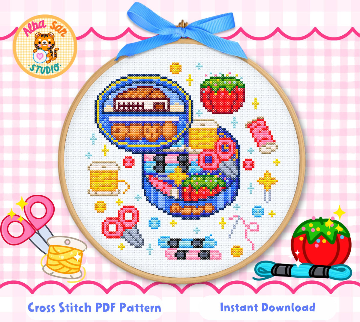 Grandma’s Butter Cookies Tin Cross Stitch Pattern