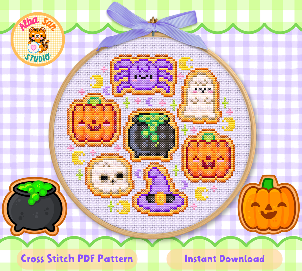 Halloween Cookies Cross Stitch Pattern