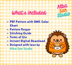 Hedgehog Cross Stitch Digital Pattern
