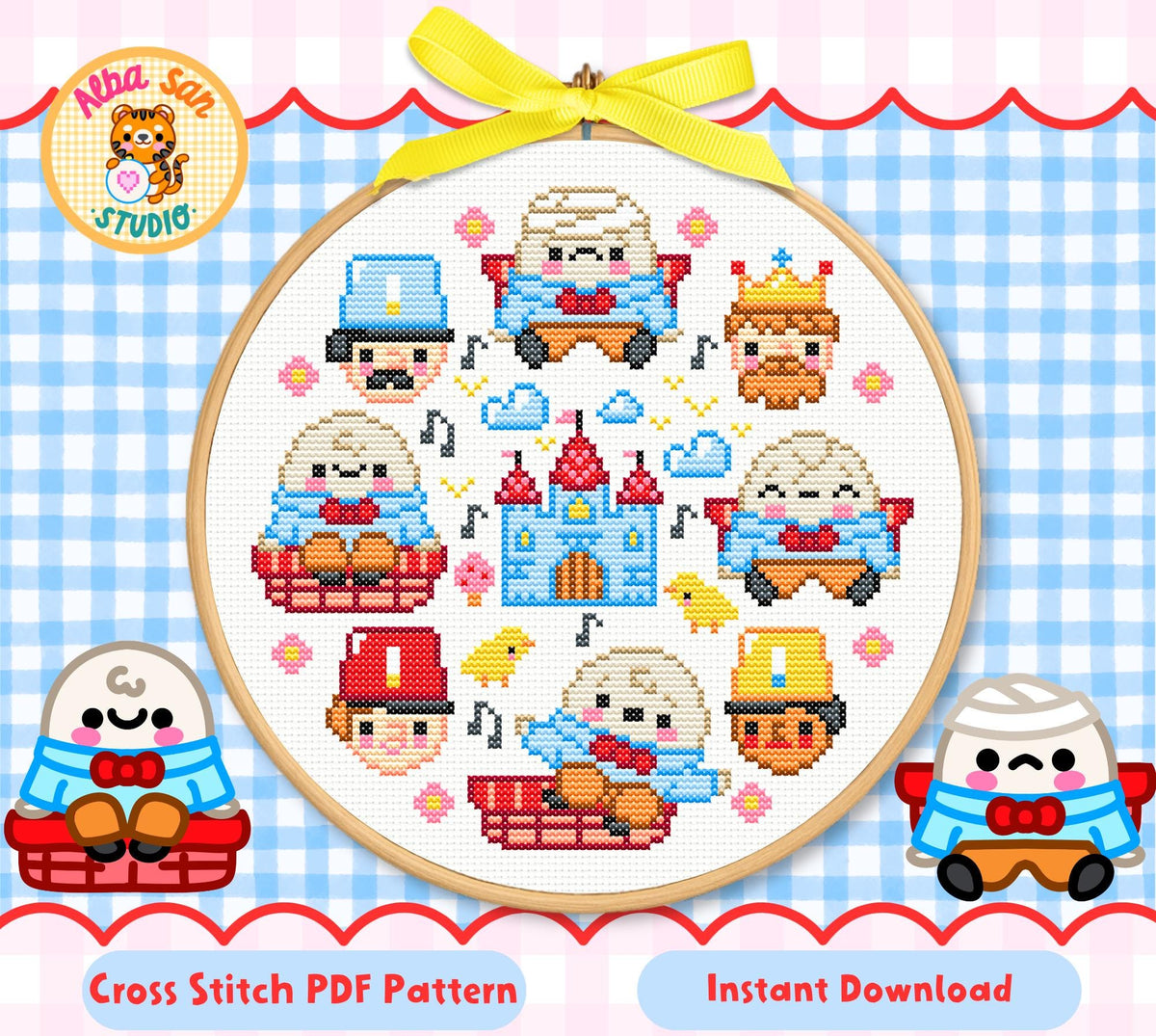 Humpty Dumpty Cross Stitch Digital Pattern