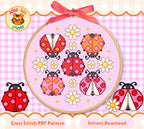 Ladybug Cross Stitch Digital Pattern