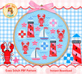 Lobster & Lighthouse Cross Stitch Digital Pattern
