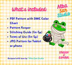 Mummy Frog Cross Stitch Digital Pattern
