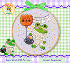 Mummy Frog Cross Stitch Digital Pattern
