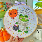 Mummy Frog Cross Stitch Digital Pattern