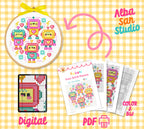 Robot Cross Stitch Digital Pattern