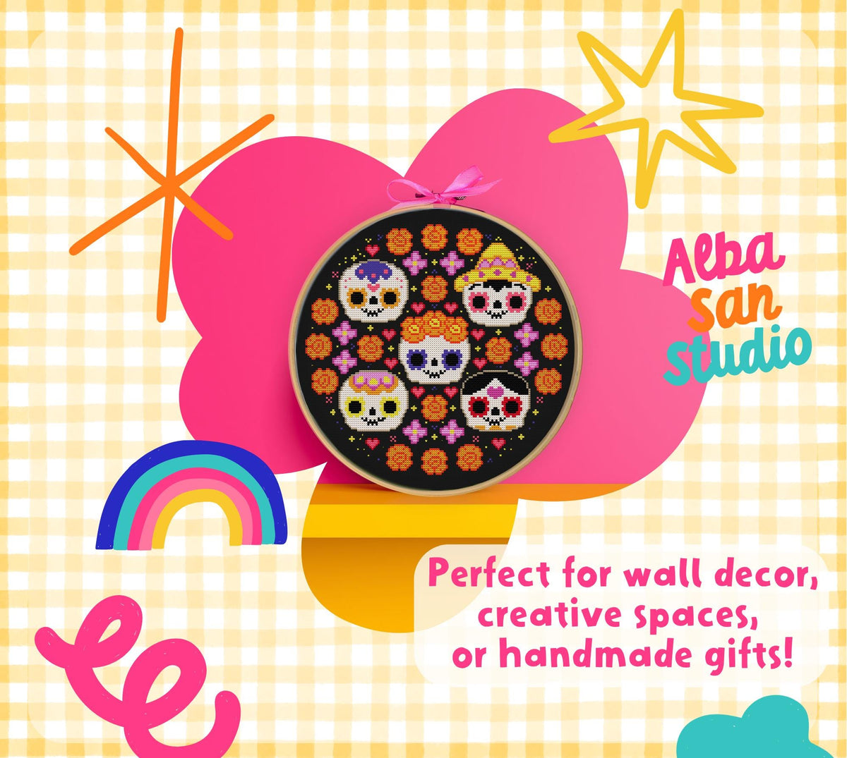 Sugar Skulls Cross Stitch Digital Pattern