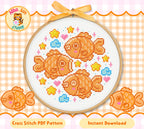 Taiyaki Fish Cross Stitch Digital Pattern
