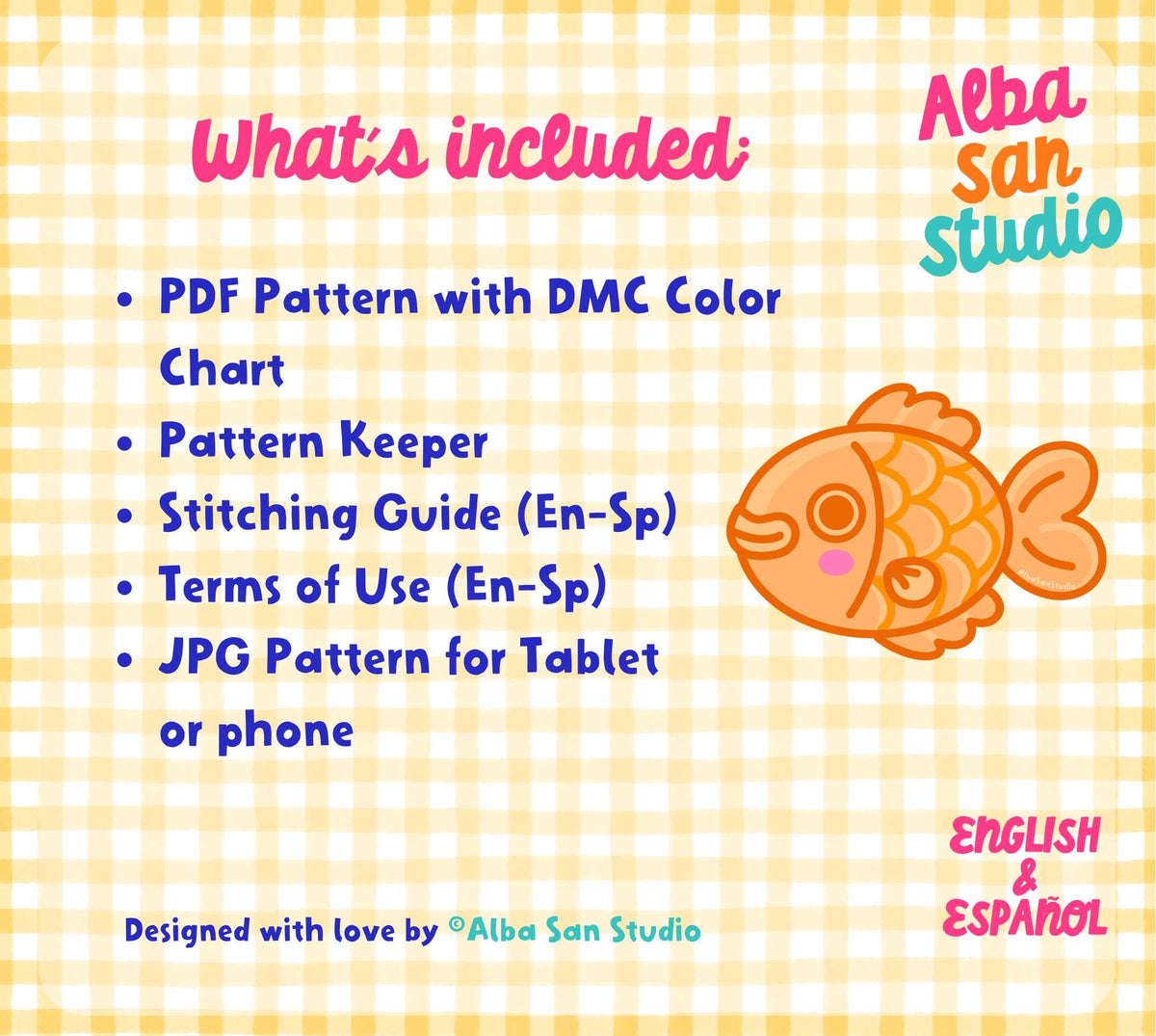 Taiyaki Fish Cross Stitch Digital Pattern