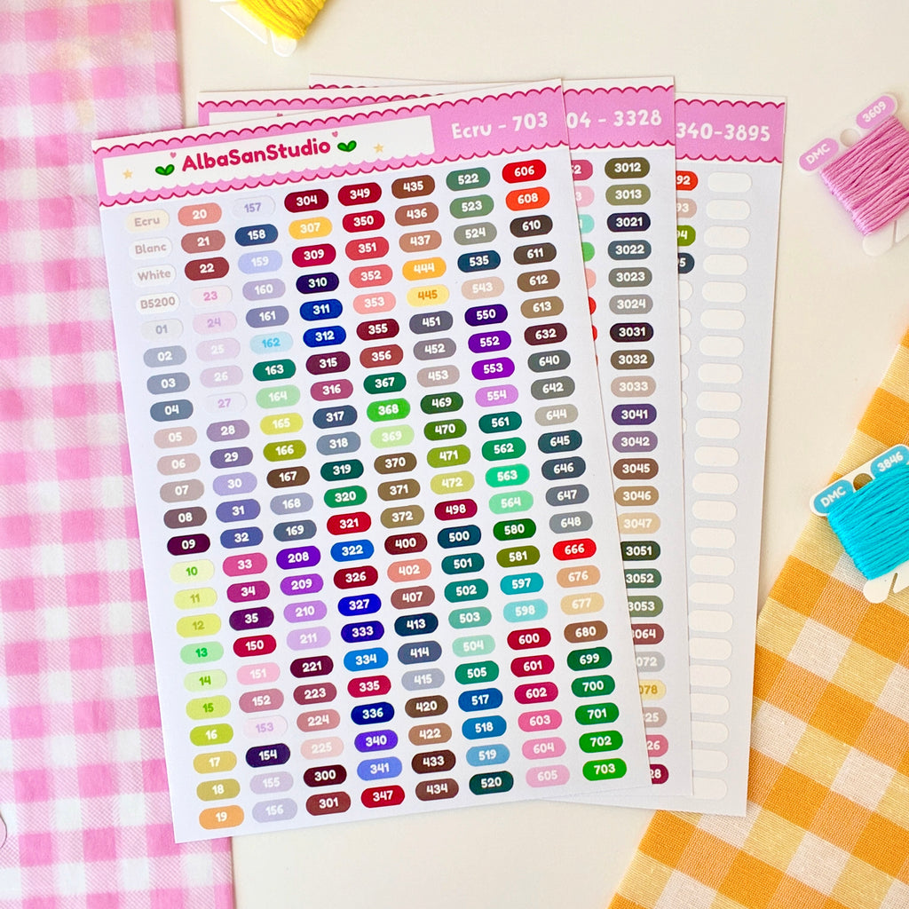 DMC Thread Labels for Floss Bobbins