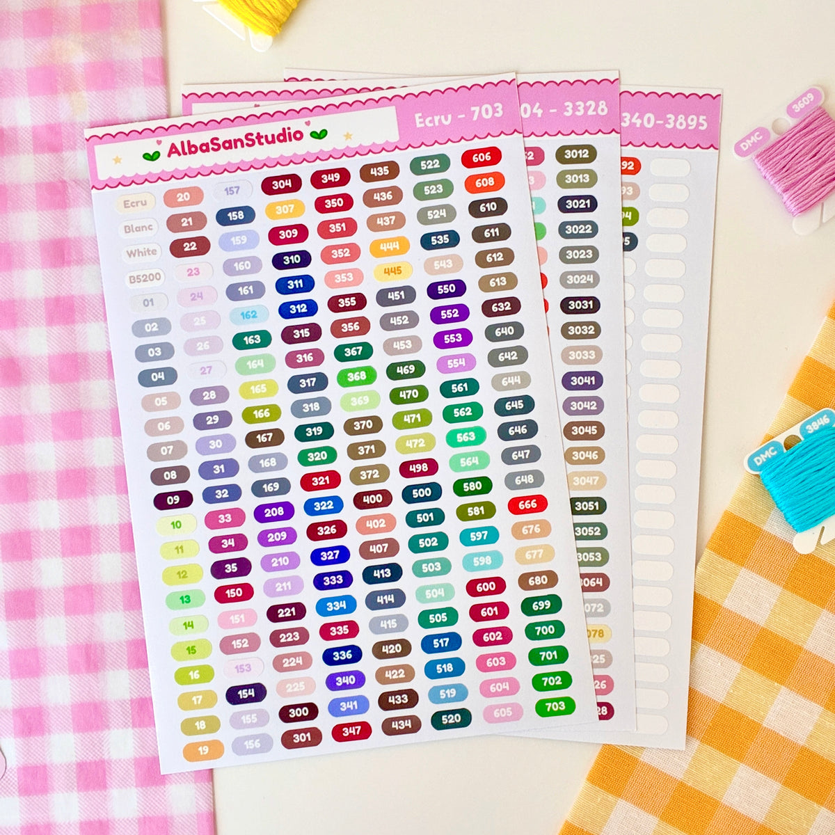 DMC Thread Labels for Floss Bobbins