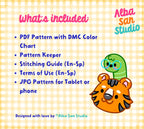 Taro the Tiger Cross Stitch Digital Pattern