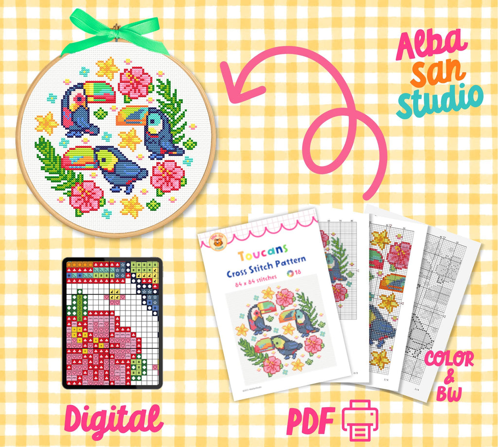 Toucan Cross Stitch Digital Pattern