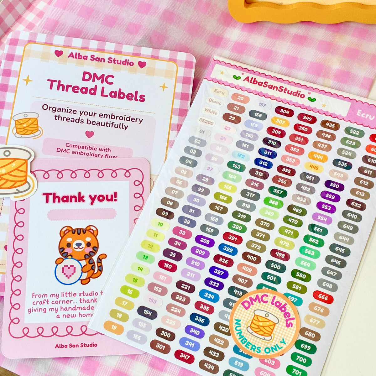 DMC Thread Labels for Floss Bobbins