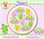 UFO and Alien Cross Stitch Digital Pattern