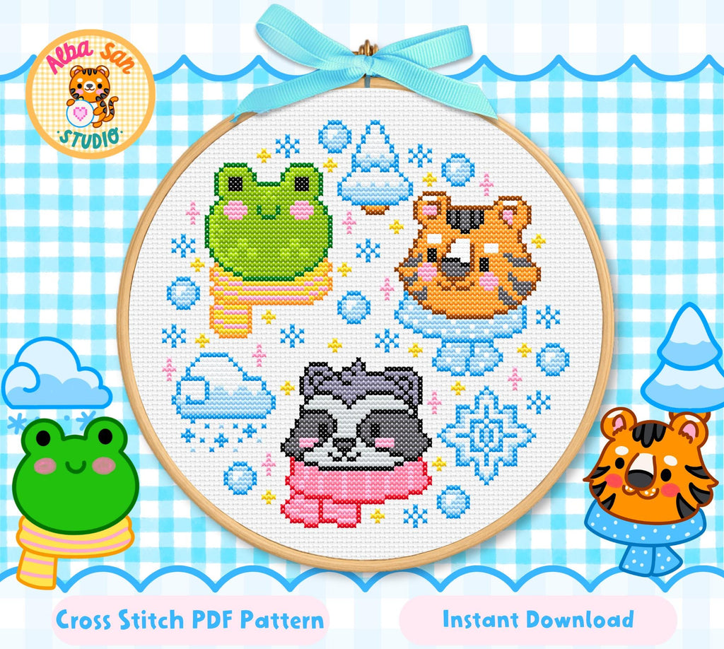 Winter Characters Cross Stitch Digital Pattern