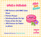 Macarons Cross Stitch Pattern: Kawaii Food (PDF)