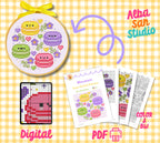 Macarons Cross Stitch Pattern: Kawaii Food (PDF)