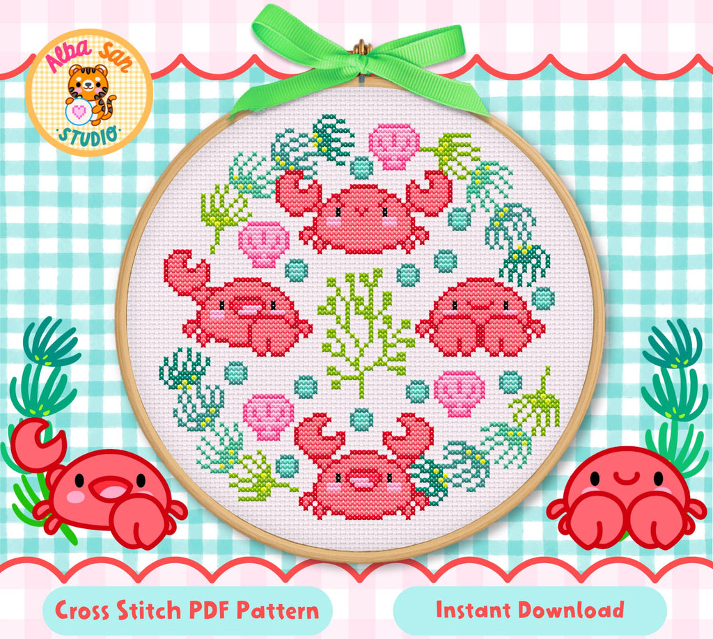 Little Crabs Cross Stitch Digital Pattern