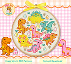 Dinosaurs Cross Stitch Digital Pattern