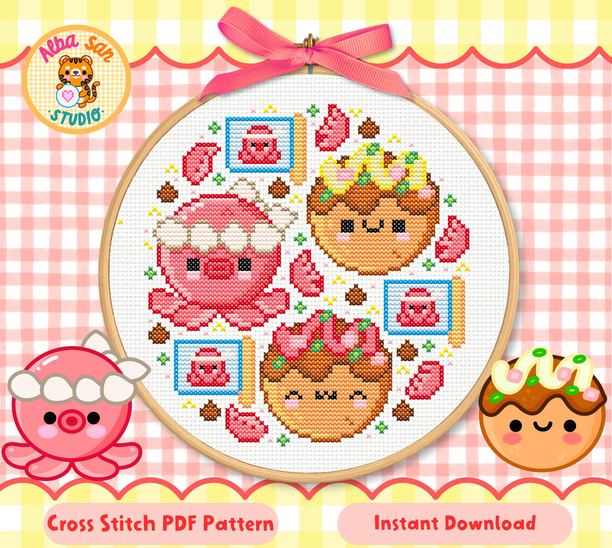 Takoyaki Cross Stitch Digital Pattern