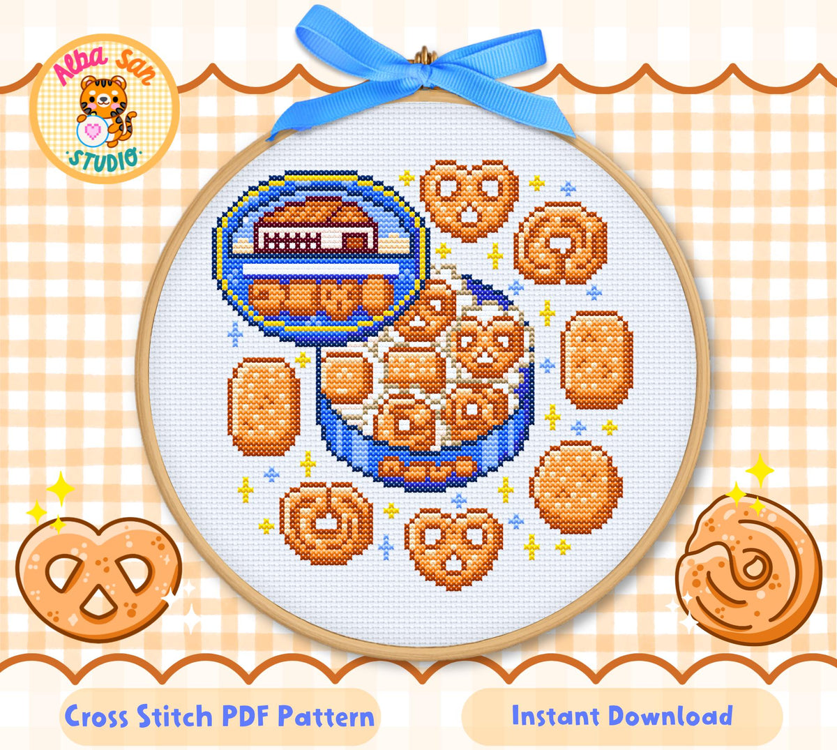 Butter Cookies Tin Cross Stitch Digital Pattern