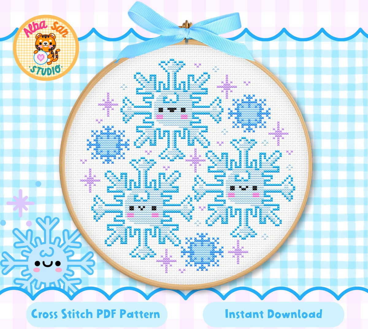 Snowflake Cross Stitch Digital Pattern