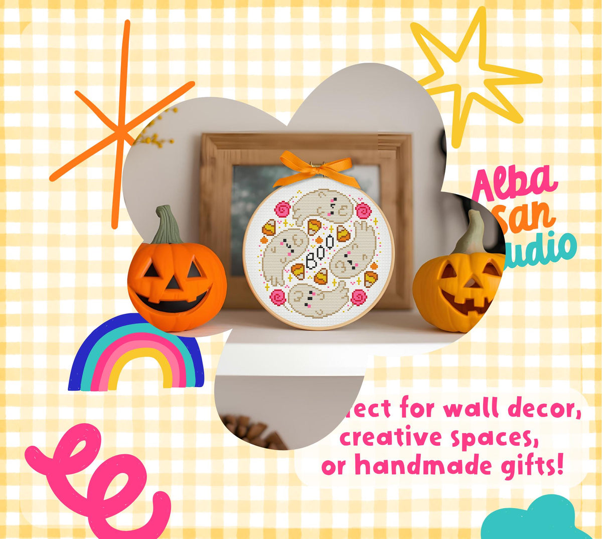Ghost Cross Stitch Digital Pattern