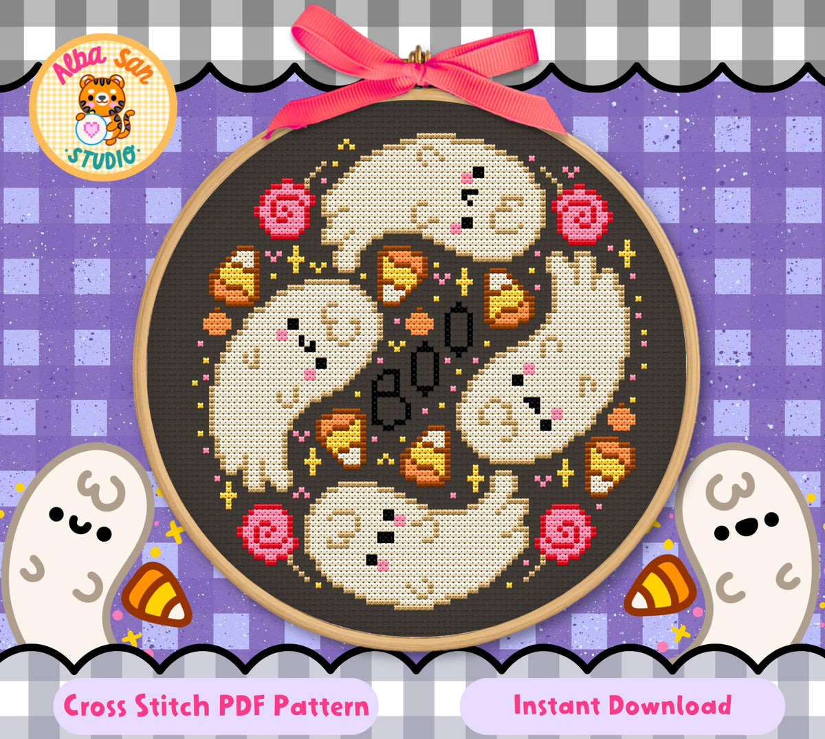 Ghost Cross Stitch Digital Pattern
